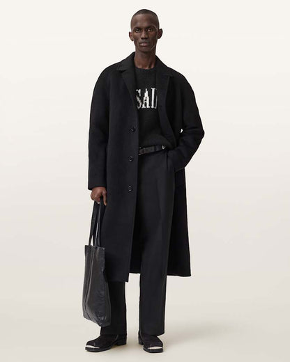 AllSaints Stokes Oversized Boxy Sweater Brown/Ecru White