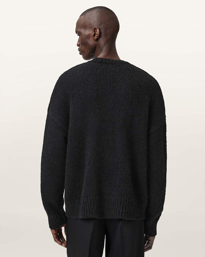 AllSaints Stokes Oversized Boxy Sweater Brown/Ecru White