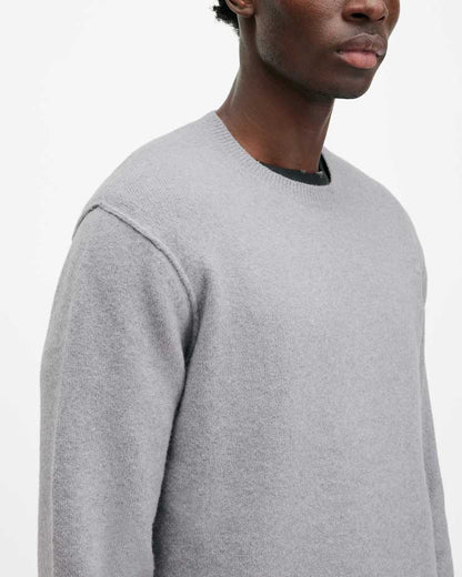 AllSaints Patern Crew Neck Sweater Gunmetal Grey