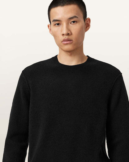 AllSaints Patern Crew Neck Knit Black