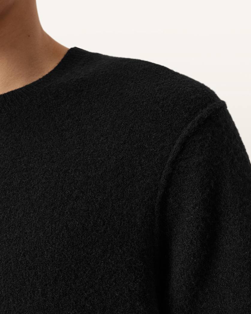 AllSaints Patern Crew Neck Knit Black