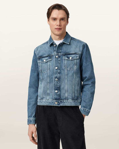 AllSaints Inveroy Denim Jacket Washed Indigo