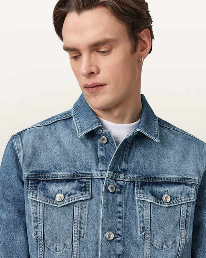 AllSaints Inveroy Denim Jacket Washed Indigo