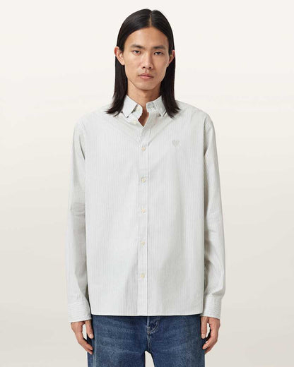 AllSaints Nolan Long Sleeve Shirt Jetstream White