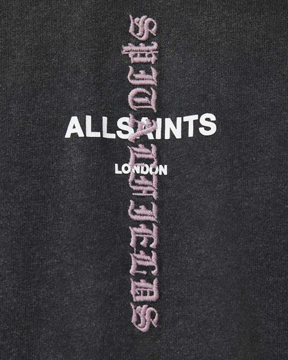 AllSaints Knox Short Sleeve Faded T Shirt Washed Black