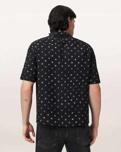AllSaints Upton Short Sleeve Boxy Shirt Jet Black