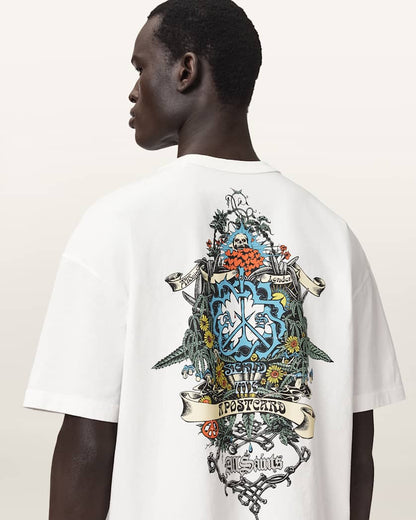 AllSaints Saviour Boxy Fit Short Sleeve T Shirt Chalk White