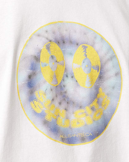 AllSaints Spun Out Boxy Short Sleeve Graphic T Shirt Chalk White