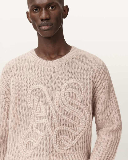 AllSaints Chainy Embroidered Sweater Black