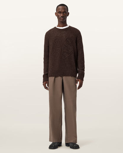 AllSaints Chainy Embroidered Sweater Black