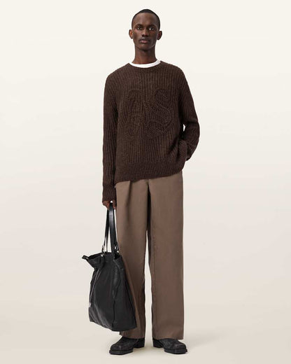 AllSaints Chainy Embroidered Sweater Black