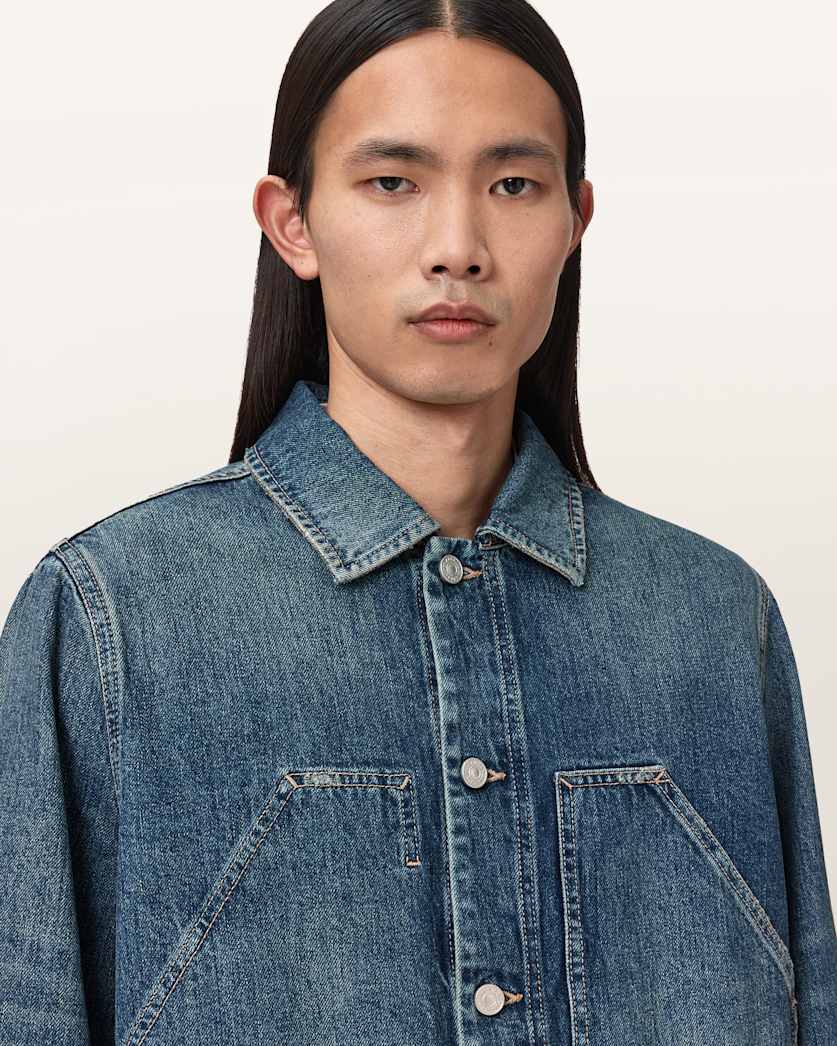 AllSaints Mukesh Denim Jacket Mid Indigo
