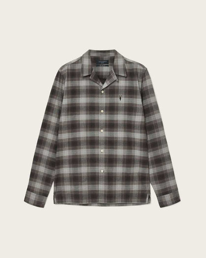 AllSaints Iniko Ramskull Relaxed Shirt Mole Brown