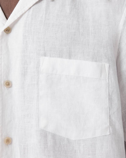 AllSaints Tri Embroidered Linen Shirt Ecru