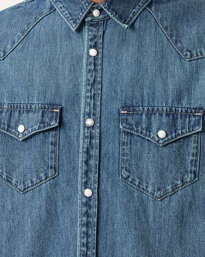 AllSaints Fenton Denim Shirt Vintage Indigo