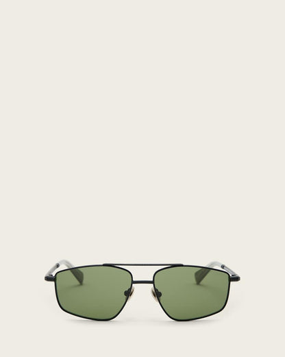 AllSaints Virgo Navigator Square Sunglasses Women's Matte Black Women's
