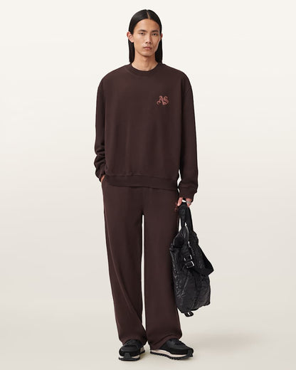 AllSaints Icon Straight Leg Sweatpants Plum Brown