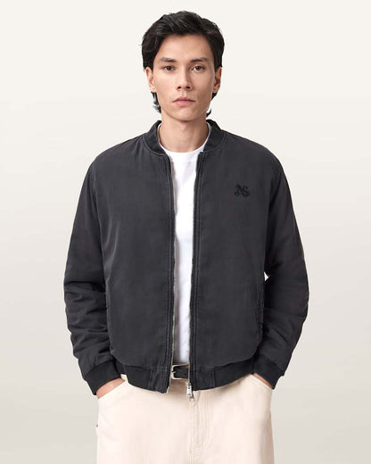 AllSaints Forres Cotton Bomber Jacket Blainn Black