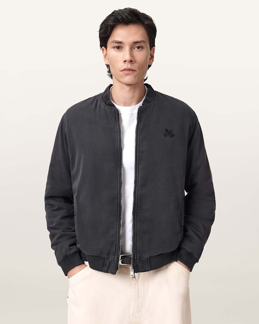 AllSaints Forres Cotton Bomber Jacket Blainn Black
