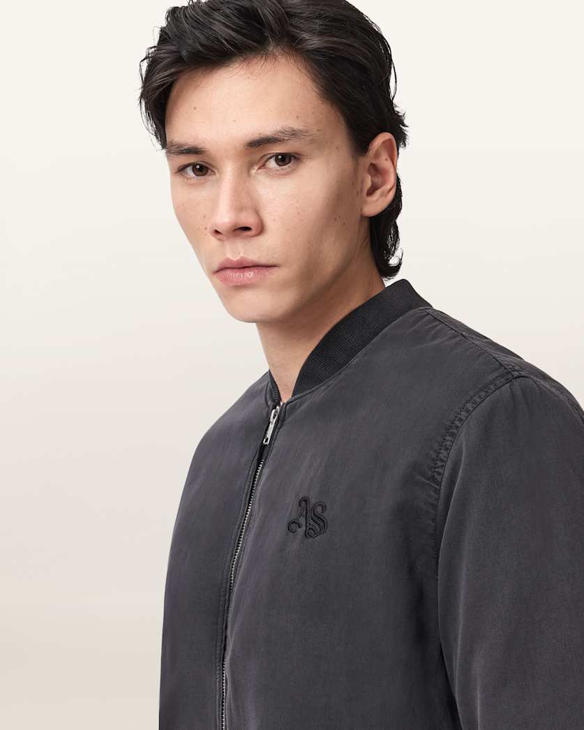 AllSaints Forres Cotton Bomber Jacket Blainn Black