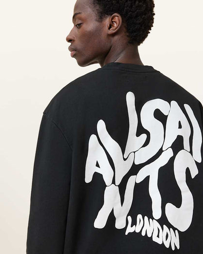 AllSaints Orlando Oversized Crew Neck Sweatshirt Sunil Blue