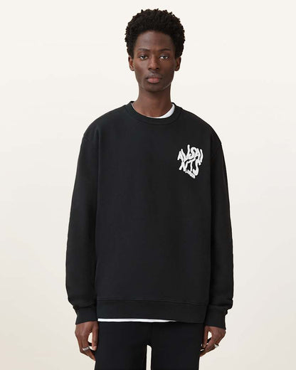 AllSaints Orlando Oversized Crew Neck Sweatshirt Sunil Blue