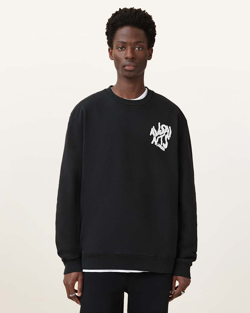 AllSaints Orlando Oversized Crew Neck Sweatshirt Sunil Blue