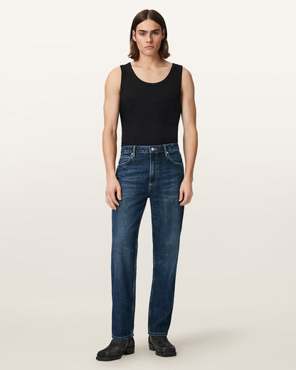 AllSaints Reid Straight Fit Denim Jeans Dark Indigo