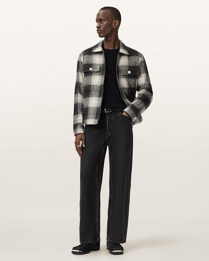 AllSaints Matheson Check Jacket Black/Off White