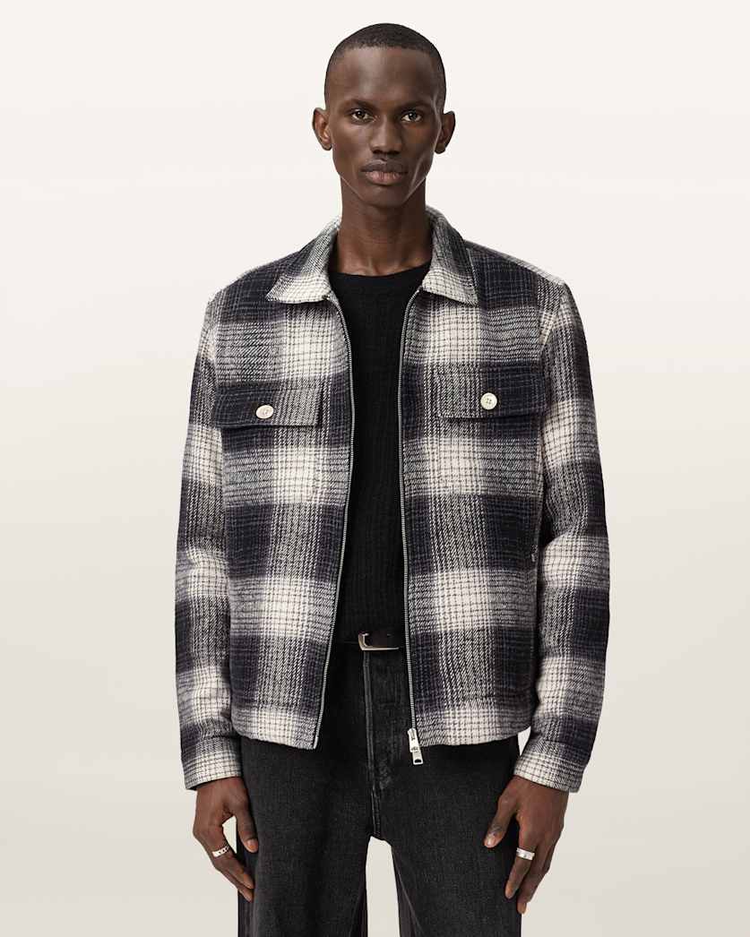 AllSaints Matheson Check Jacket Black/Off White