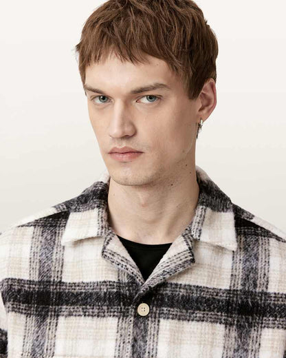 AllSaints Lapse Long Sleeve Shirt Black/Grey