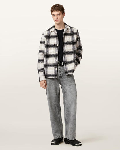 AllSaints Lapse Long Sleeve Shirt Black/Grey