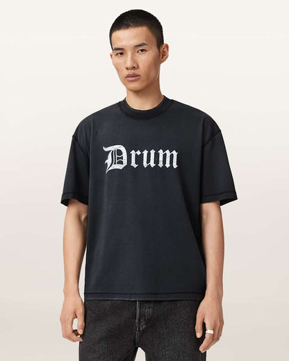 AllSaints Snare Boxy T Shirt Washed Black