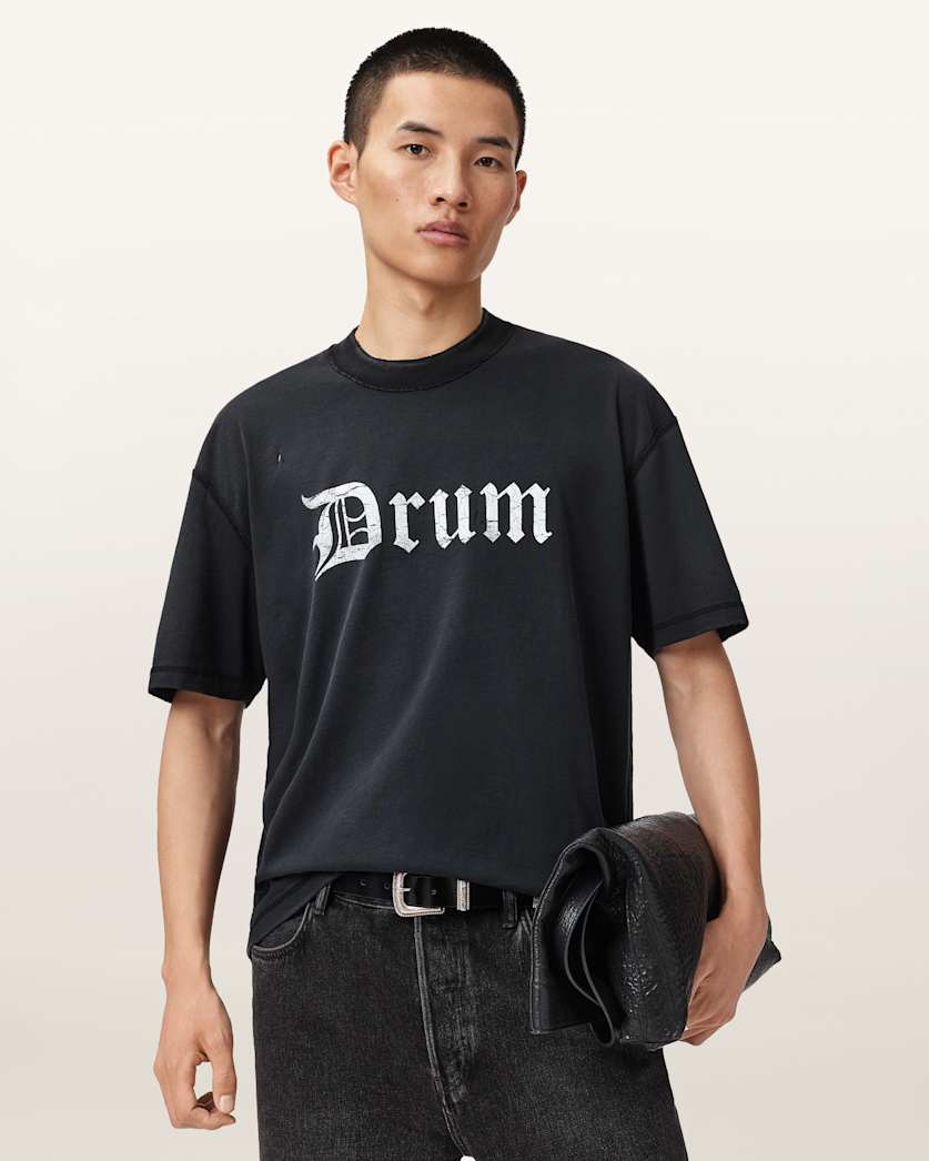 AllSaints Snare Boxy T Shirt Washed Black