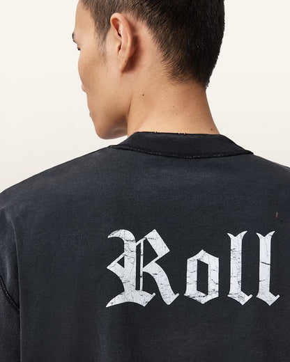 AllSaints Snare Boxy T Shirt Washed Black