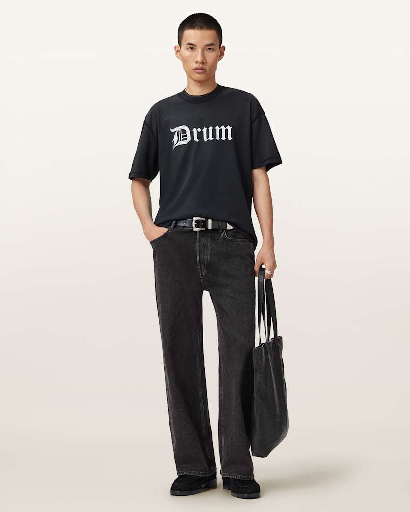 AllSaints Snare Boxy T Shirt Washed Black