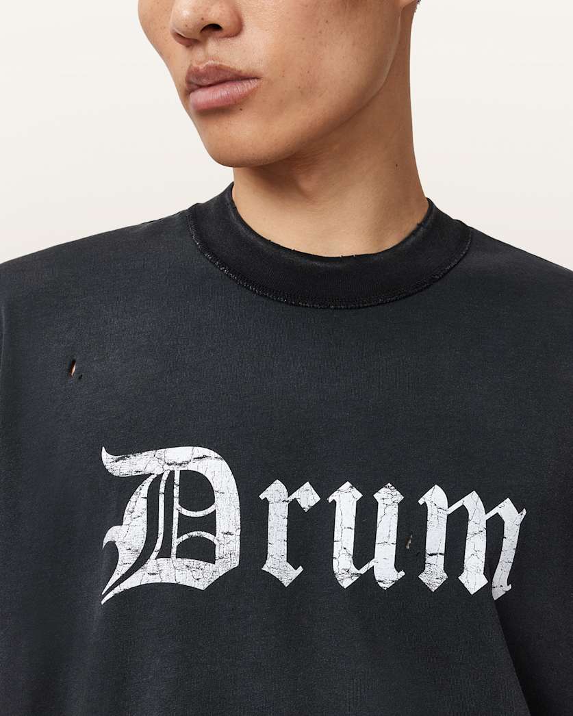 AllSaints Snare Boxy T Shirt Washed Black