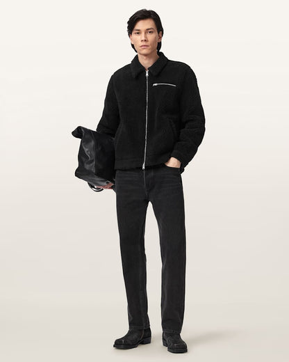 AllSaints Otis Sherpa Jacket Jet Black