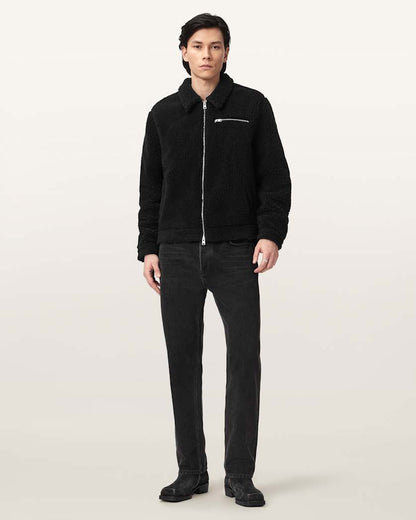AllSaints Otis Sherpa Jacket Jet Black