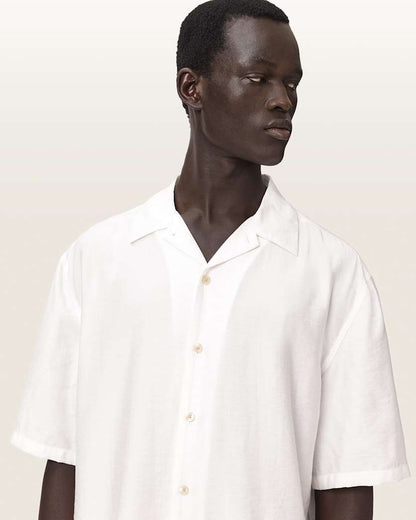 AllSaints Purley Oversized Short Sleeve Shirt Tern White