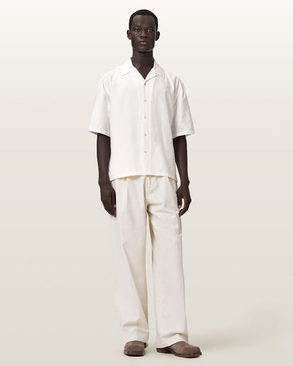 AllSaints Purley Oversized Short Sleeve Shirt Tern White