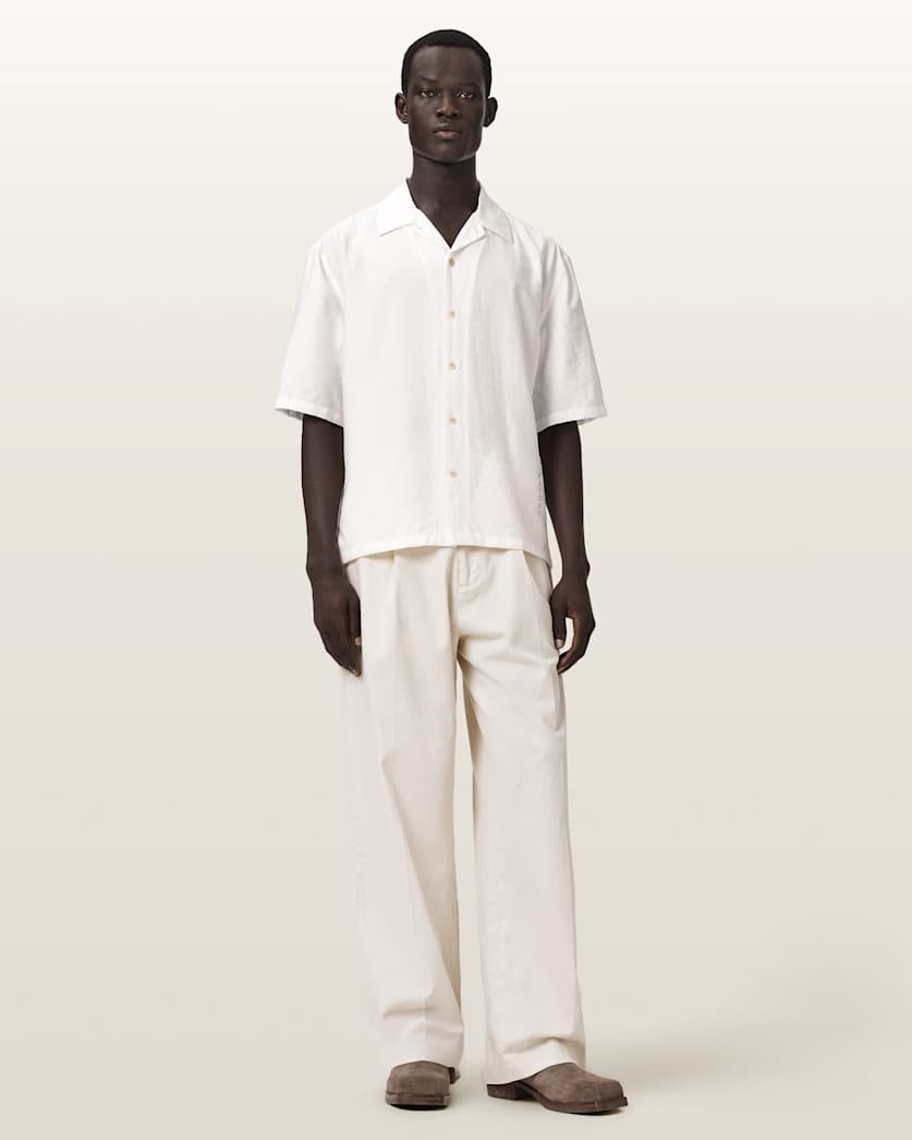 AllSaints Purley Oversized Short Sleeve Shirt Tern White