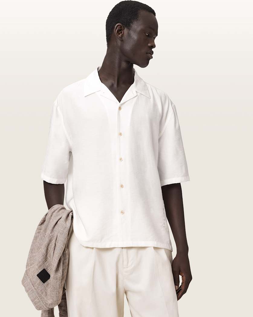 AllSaints Purley Oversized Short Sleeve Shirt Tern White