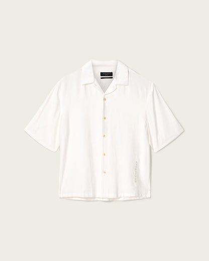 AllSaints Purley Oversized Short Sleeve Shirt Tern White