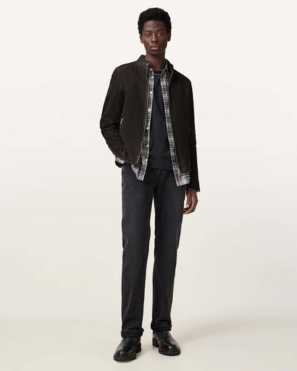 AllSaints Cora Suede Jacket Anthracite Grey