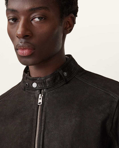 AllSaints Cora Suede Jacket Anthracite Grey