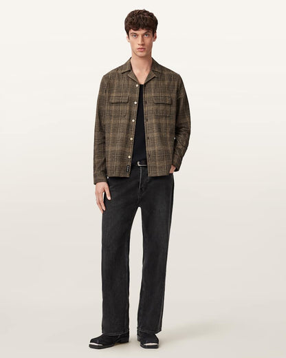 AllSaints Saru Relaxed Check Shirt Black/Brown