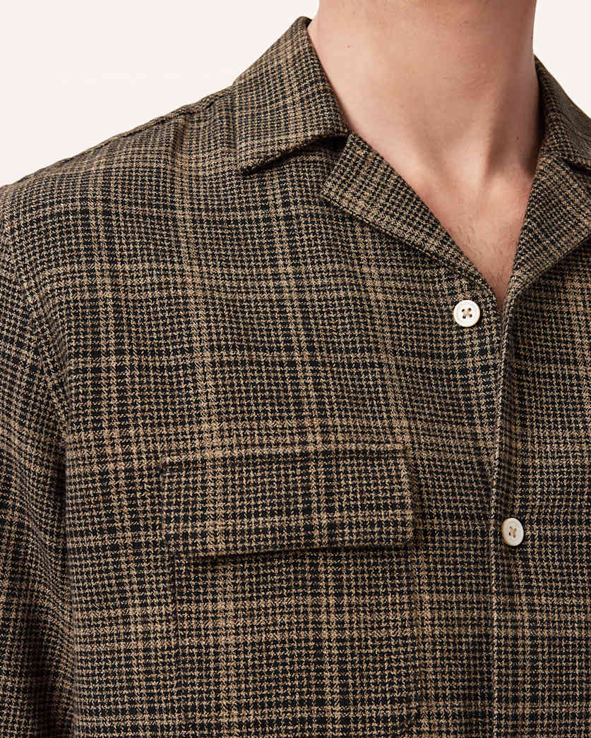 AllSaints Saru Relaxed Check Shirt Black/Brown