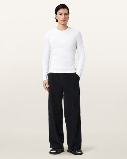 AllSaints Sabbath Mid Rise Cord Pants Pebble White