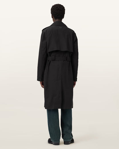 AllSaints Bastille Trench Coat Black